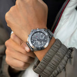 Buy Shop Tommy Hilfiger Larson Chronograph Grey Dial Silver Steel Strap Watch For Men - 1791918 USA Online