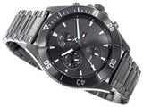 Buy Shop Tommy Hilfiger Larson Chronograph Grey Dial Silver Steel Strap Watch For Men - 1791918 USA Online