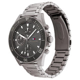 Buy Shop Tommy Hilfiger Larson Chronograph Grey Dial Silver Steel Strap Watch For Men - 1791918 USA Online
