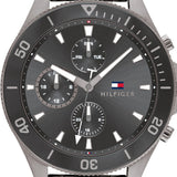 Buy Shop Tommy Hilfiger Larson Chronograph Grey Dial Silver Steel Strap Watch For Men - 1791918 USA Online
