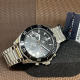 Buy Shop Tommy Hilfiger Larson Multifunction Black Dial Silver Steel Strap Watch For Men - 1791916 USA Online