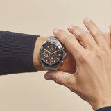Buy Shop Tommy Hilfiger Larson Multifunction Black Dial Silver Steel Strap Watch For Men - 1791916 USA Online