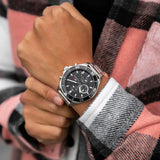 Buy Shop Tommy Hilfiger Larson Multifunction Black Dial Silver Steel Strap Watch For Men - 1791916 USA Online