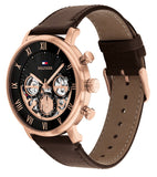 Buy Shop Tommy Hilfiger Legend Analog Black Dial Brown Leather Strap Watch For Men - 1710566 USA Online