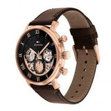 Buy Shop Tommy Hilfiger Legend Analog Black Dial Brown Leather Strap Watch For Men - 1710566 USA Online