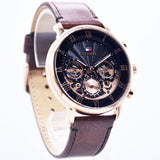 Buy Shop Tommy Hilfiger Legend Analog Black Dial Brown Leather Strap Watch For Men - 1710566 USA Online