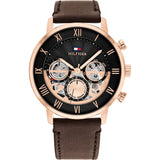 Buy Shop Tommy Hilfiger Legend Analog Black Dial Brown Leather Strap Watch For Men - 1710566 USA Online