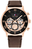 Buy Shop Tommy Hilfiger Legend Analog Black Dial Brown Leather Strap Watch For Men - 1710566 USA Online
