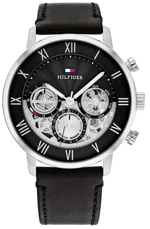 Buy Shop Tommy Hilfiger Legend Chronograph Black Dial Black Leather Strap Watch For Men - 1710565 USA Online