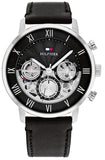Buy Shop Tommy Hilfiger Legend Chronograph Black Dial Black Leather Strap Watch For Men - 1710565 USA Online