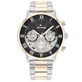 Buy Shop Tommy Hilfiger Legend Chronograph Black Dial Two Tone Steel Strap Watch For Men - 1710570 USA Online