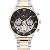 Buy Shop Tommy Hilfiger Legend Chronograph Black Dial Two Tone Steel Strap Watch For Men - 1710570 USA Online