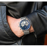 Buy Shop Tommy Hilfiger Legend Chronograph Blue Dial Silver Steel Strap Watch For Men - 1710569 USA Online