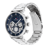 Buy Shop Tommy Hilfiger Legend Chronograph Blue Dial Silver Steel Strap Watch For Men - 1710569 USA Online