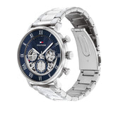Buy Shop Tommy Hilfiger Legend Chronograph Blue Dial Silver Steel Strap Watch For Men - 1710569 USA Online