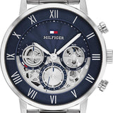 Buy Shop Tommy Hilfiger Legend Chronograph Blue Dial Silver Steel Strap Watch For Men - 1710569 USA Online
