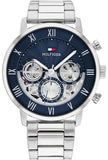 Buy Shop Tommy Hilfiger Legend Chronograph Blue Dial Silver Steel Strap Watch For Men - 1710569 USA Online