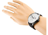 Buy Shop Tommy Hilfiger Lexor Silver Dial Black Leather Strap Watch For Men - 1791489 USA Online