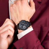 Buy Shop Tommy Hilfiger London Chronograph Black Dial Black Steel Strap Watch for Men - 1791529 USA Online