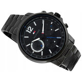 Buy Shop Tommy Hilfiger London Chronograph Black Dial Black Steel Strap Watch for Men - 1791529 USA Online