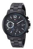Buy Shop Tommy Hilfiger London Chronograph Black Dial Black Steel Strap Watch for Men - 1791529 USA Online