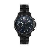 Buy Shop Tommy Hilfiger London Chronograph Black Dial Black Steel Strap Watch for Men - 1791529 USA Online