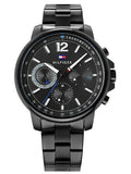 Buy Shop Tommy Hilfiger London Chronograph Black Dial Black Steel Strap Watch for Men - 1791529 USA Online