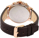 Buy Shop Tommy Hilfiger London Chronograph Blue Dial Brown Leather Strap Watch for Men - 1791532 USA Online