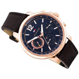 Buy Shop Tommy Hilfiger London Chronograph Blue Dial Brown Leather Strap Watch for Men - 1791532 USA Online