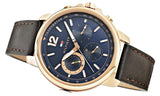 Buy Shop Tommy Hilfiger London Chronograph Blue Dial Brown Leather Strap Watch for Men - 1791532 USA Online