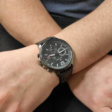 Buy Shop Tommy Hilfiger London Chronograph Grey Dial Black Leather Strap Watch for Men - 1791533 USA Online