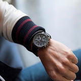 Buy Shop Tommy Hilfiger London Chronograph Grey Dial Black Leather Strap Watch for Men - 1791533 USA Online