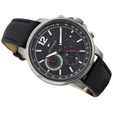 Buy Shop Tommy Hilfiger London Chronograph Grey Dial Black Leather Strap Watch for Men - 1791533 USA Online