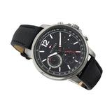 Buy Shop Tommy Hilfiger London Chronograph Grey Dial Black Leather Strap Watch for Men - 1791533 USA Online