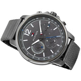 Buy Shop Tommy Hilfiger London Chronograph Grey Dial Grey Mesh Bracelet Watch for Men - 1791530 USA Online