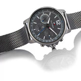Buy Shop Tommy Hilfiger London Chronograph Grey Dial Grey Mesh Bracelet Watch for Men - 1791530 USA Online