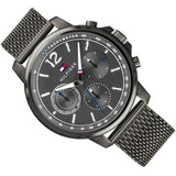 Buy Shop Tommy Hilfiger London Chronograph Grey Dial Grey Mesh Bracelet Watch for Men - 1791530 USA Online