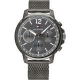 Buy Shop Tommy Hilfiger London Chronograph Grey Dial Grey Mesh Bracelet Watch for Men - 1791530 USA Online