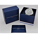 Buy Shop Tommy Hilfiger London Chronograph Quartz Blue Dial Silver Steel Strap Watch for Men - 1791534 USA Online
