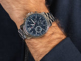 Buy Shop Tommy Hilfiger London Chronograph Quartz Blue Dial Silver Steel Strap Watch for Men - 1791534 USA Online