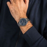 Buy Shop Tommy Hilfiger London Chronograph Quartz Blue Dial Silver Steel Strap Watch for Men - 1791534 USA Online