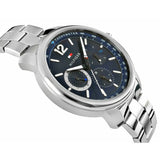 Buy Shop Tommy Hilfiger London Chronograph Quartz Blue Dial Silver Steel Strap Watch for Men - 1791534 USA Online