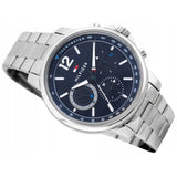 Buy Shop Tommy Hilfiger London Chronograph Quartz Blue Dial Silver Steel Strap Watch for Men - 1791534 USA Online