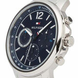 Buy Shop Tommy Hilfiger London Chronograph Quartz Blue Dial Silver Steel Strap Watch for Men - 1791534 USA Online
