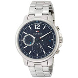 Buy Shop Tommy Hilfiger London Chronograph Quartz Blue Dial Silver Steel Strap Watch for Men - 1791534 USA Online