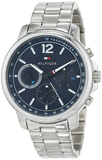 Buy Shop Tommy Hilfiger London Chronograph Quartz Blue Dial Silver Steel Strap Watch for Men - 1791534 USA Online