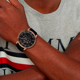 Buy Shop Tommy Hilfiger Luca Chronograph Black Dial Black Rubber Strap Watch For Men - 1710491 USA Online