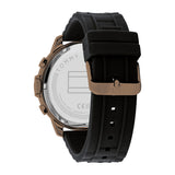 Buy Shop Tommy Hilfiger Luca Chronograph Black Dial Black Rubber Strap Watch For Men - 1710491 USA Online