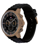 Buy Shop Tommy Hilfiger Luca Chronograph Black Dial Black Rubber Strap Watch For Men - 1710491 USA Online