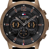 Buy Shop Tommy Hilfiger Luca Chronograph Black Dial Black Rubber Strap Watch For Men - 1710491 USA Online